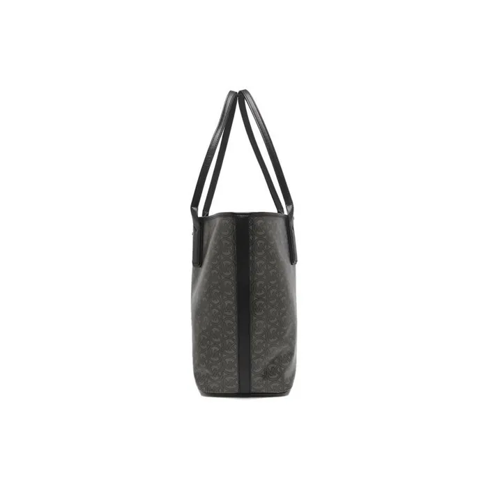 MICHAEL KORS Polyester Tote Bag Shopping Bag Dog Tooth Bag Shoulder Handbag Large Size Women's Black-2
