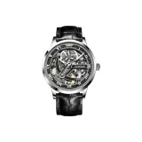 Black Leather Natural Gray Surface