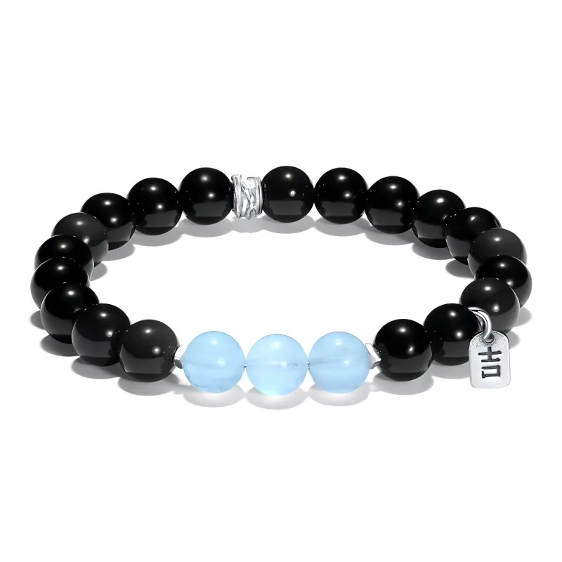 PUTUOSHANWENCHUANG Obsidian Bracelets Unisex-1