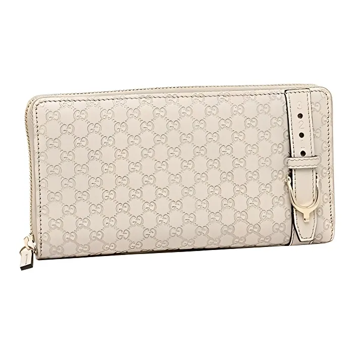 GUCCI Leather Wallet Women's White-1