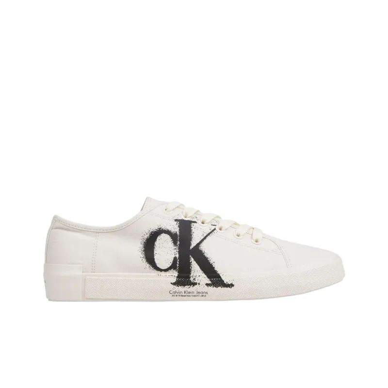 CKJ CALVIN KLEIN JEANS Low Top Canvas Shoes Men's White-1