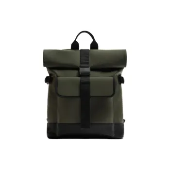 ZARA PU Backpack Men's Khaki Green