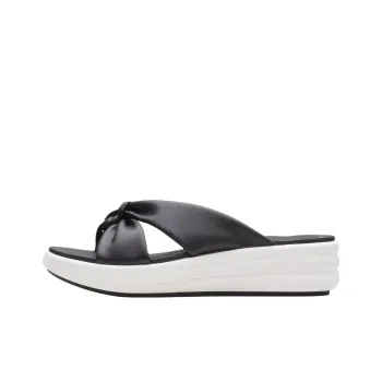 Clarks Rubber Sole Abrasion Resistant Flip Flops Women's Black White