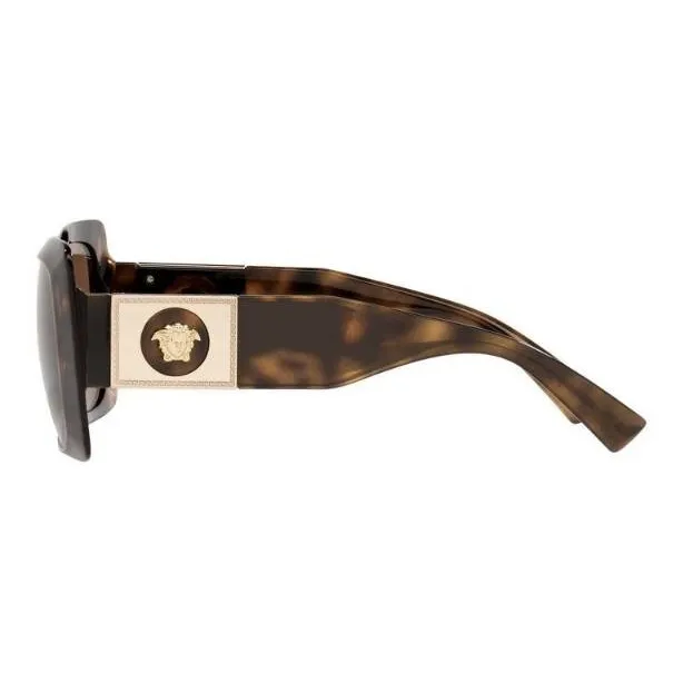 VERSACE Plastic Rectangular Sunglasses Women's Havana-3