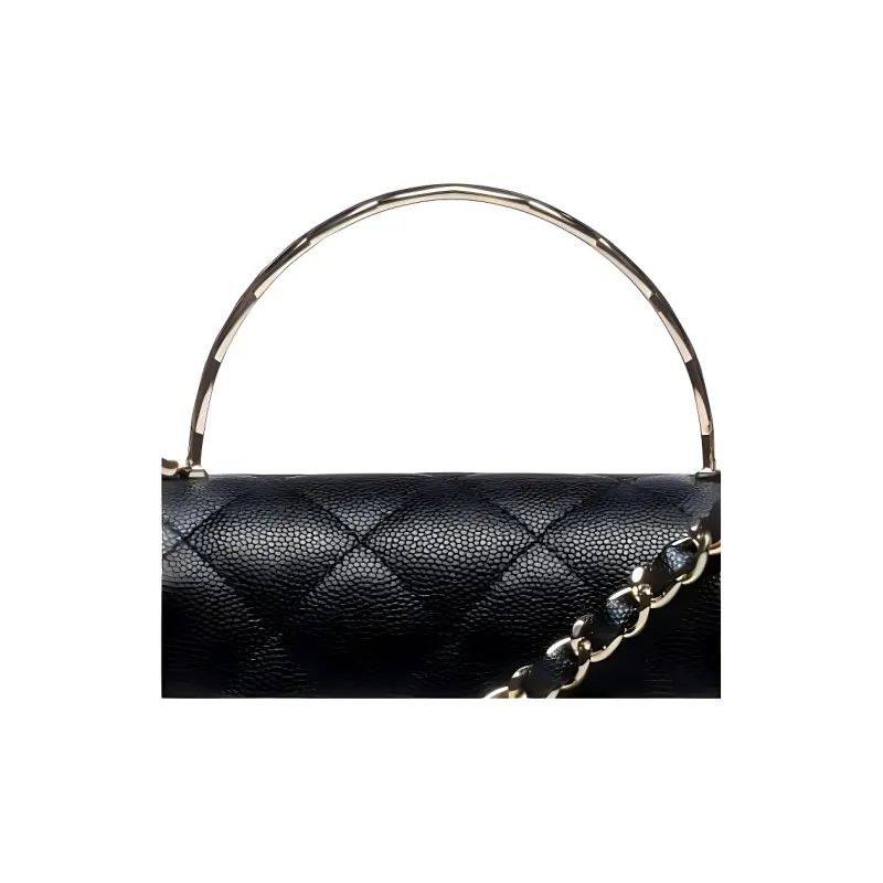 CHANEL Logo One Shoulder Crossbody Handbag Women's Black-2