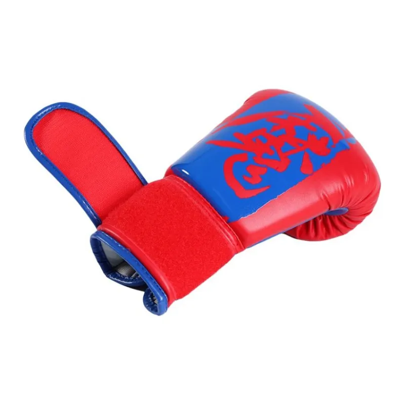 WESING Boxing Gloves Leather, Polyurethane Boxing, Sanda, Kickboxing, Muay Thai Kids' Red Blue-3