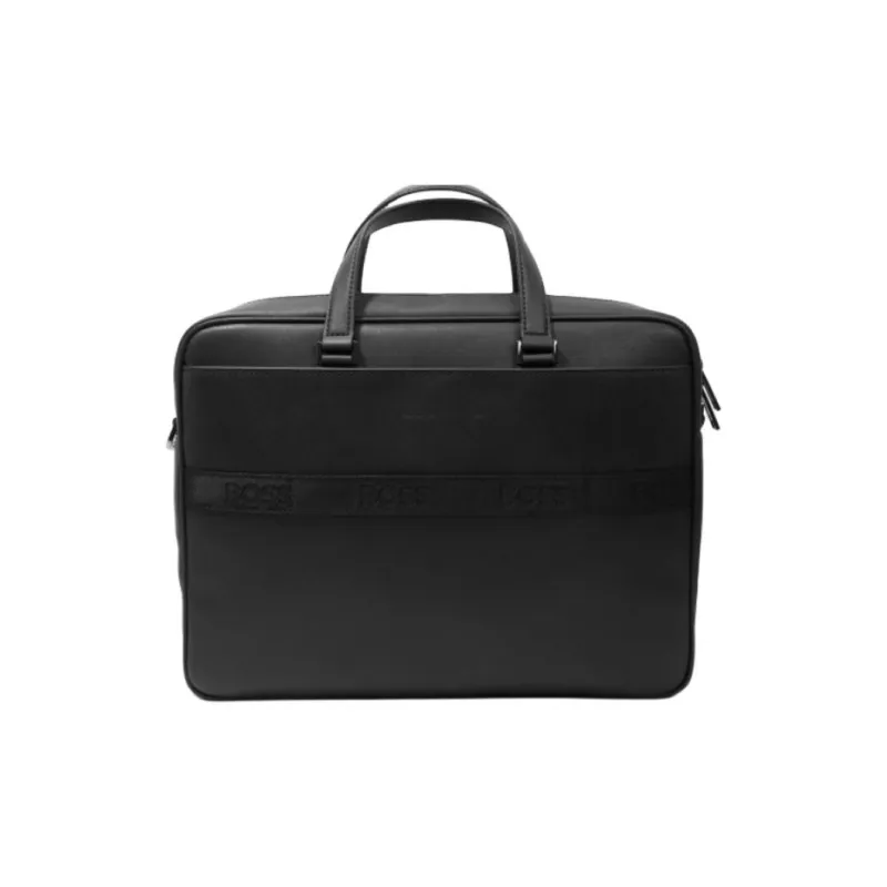 HUGO BOSS Leather Briefcase Men's Black-1