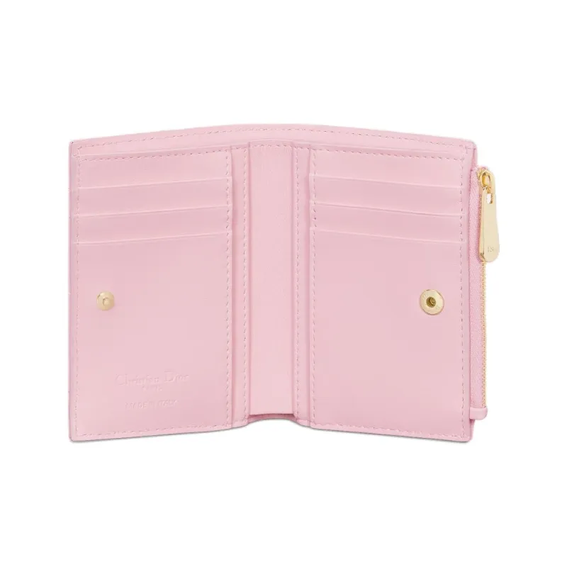 DIOR Lady Dior Sheepskin Wallet Women's Pink-2