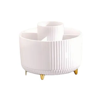 ZHIYIN Skincare Storage Box Rotating, Makeup Brush Holder & Bucket, Desktop Lipstick & Eyeshadow Cases Make up Tools