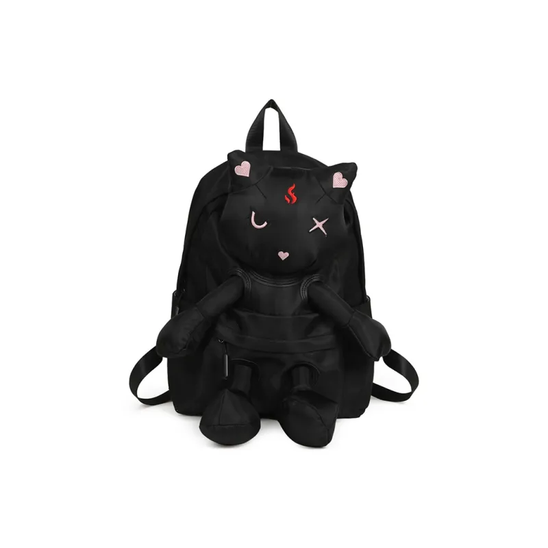 Kaka Tree Nylon Backpack Black/Green/Blue/Pink/Beige-0