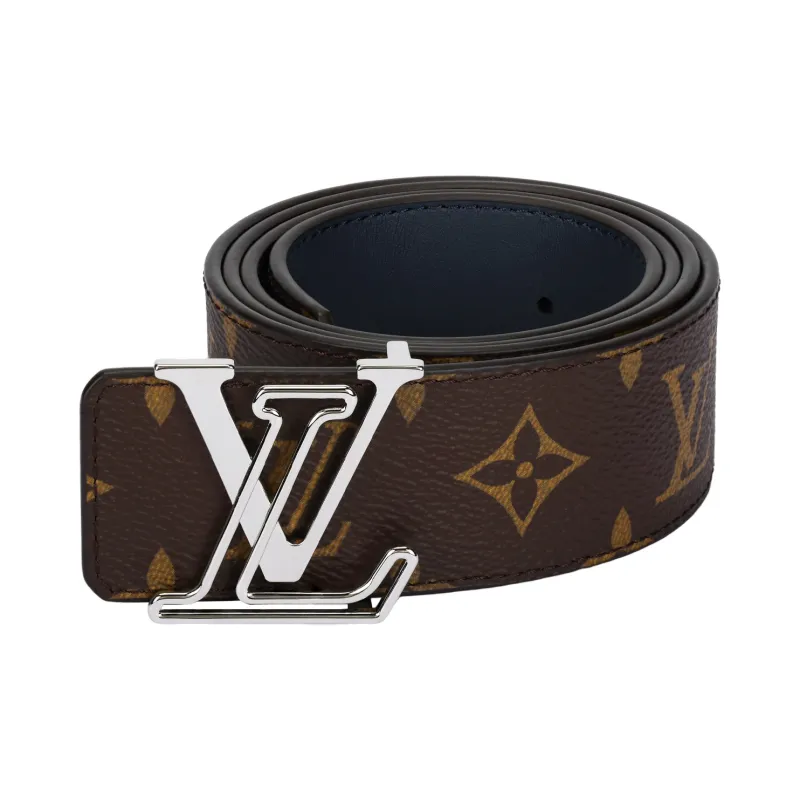 LOUIS VUITTON Cow Leather Belts Men's Brown Width 4cm-1