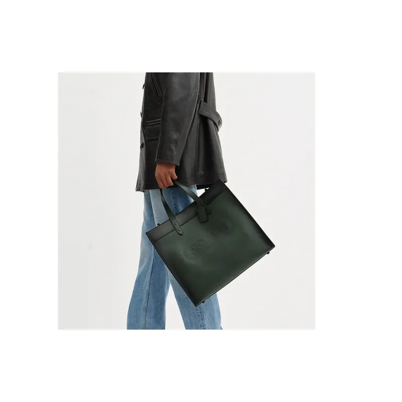 COACH Field Glove Tanning Tote Bag Shopping Bag Shoulder Bag Crossbody Bag Handbag Large Size Men's Green-4