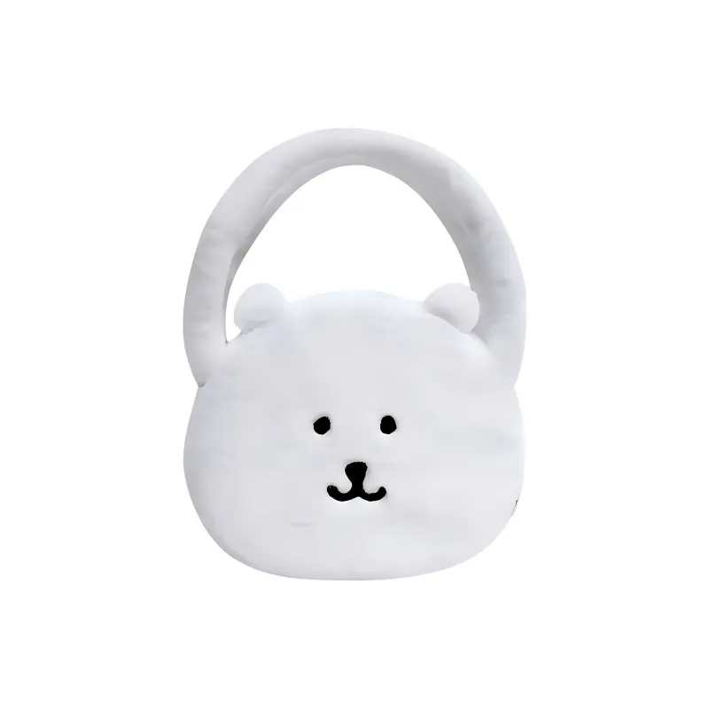 MINISO Plush Handbag Unisex White-0