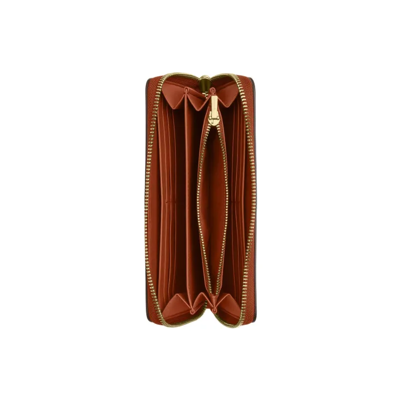 COACH Grain Leather Wallet Trumpets Women's Brown-1