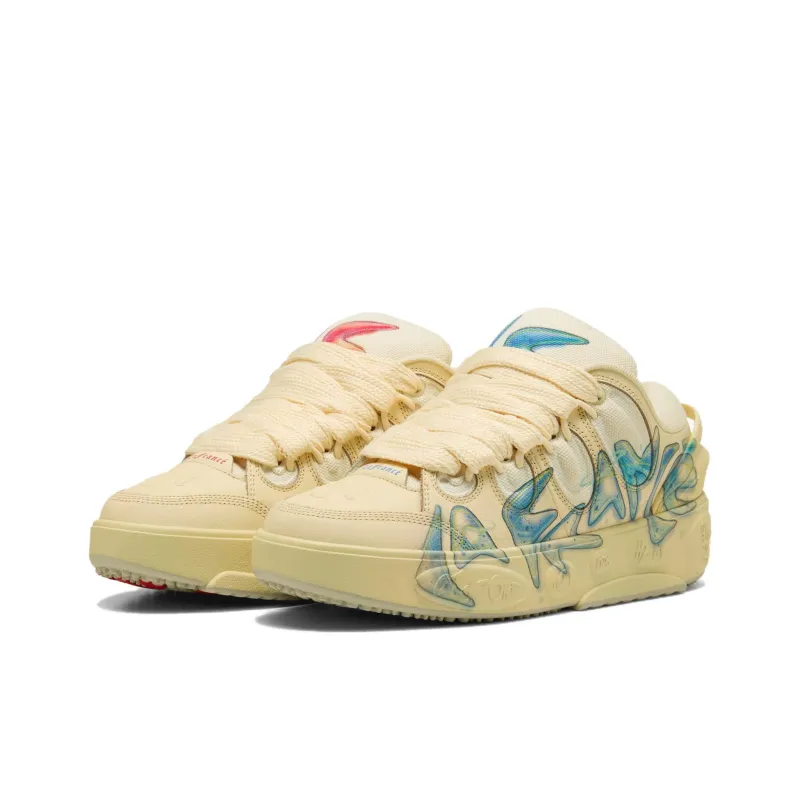 LaMelo Ball x PUMA HOOPS X LAFRANCE Abrasion Resistant Low Top Casual Shoes Unisex Beige-2