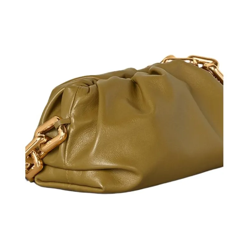 Bottega Veneta POUCH Cloud Bag Cowhide Leather Mail Bag, Shoulder Bag Women's Caramel-4