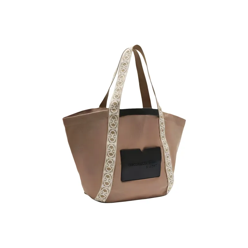 COCCINELLE Cotton Tote Bag, Shopping Bag, Shoulder Bag Women's Khaki-1