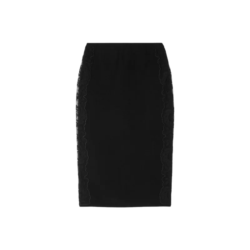 VERSACE Floral embroidered Pencil Midi Skirt-0