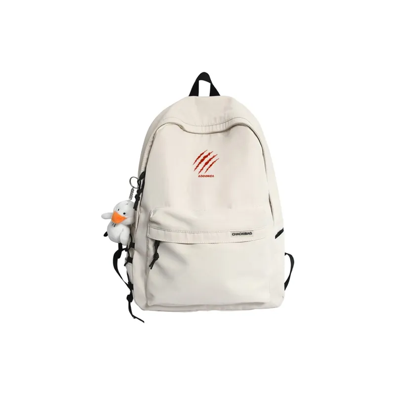 ADOONGA Nylon Backpack Unisex Black/White-4