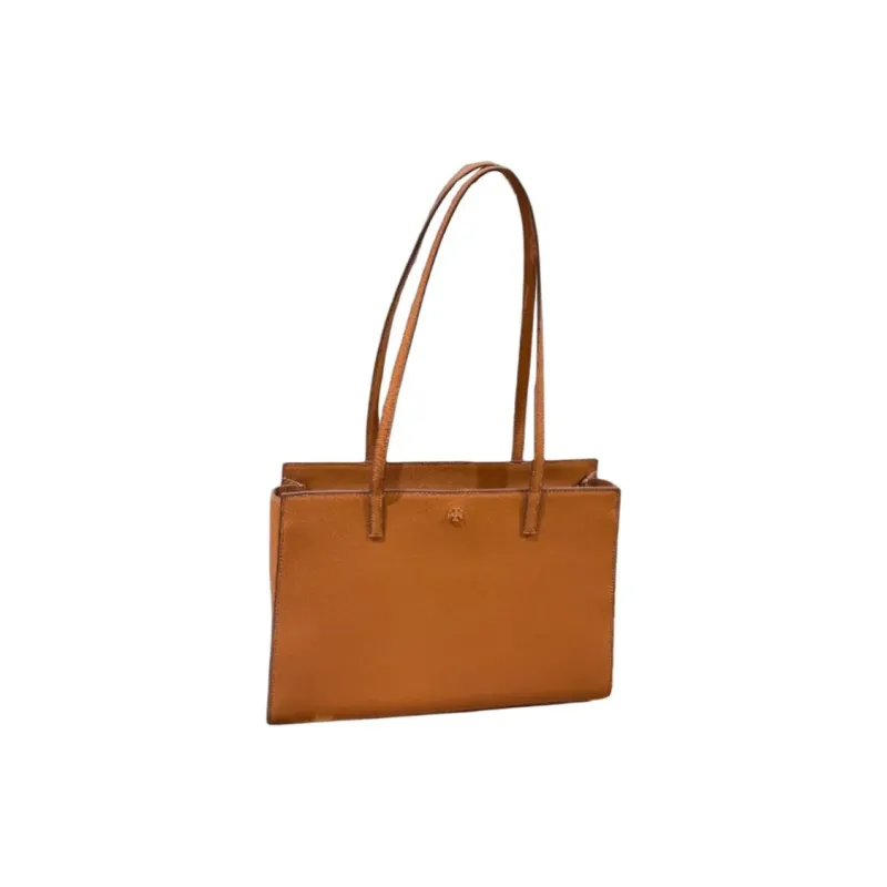 TORY BURCH Emerson Saffiano Leather Tote Bag, Shopping Bag, Shoulder Bag Women's Camel Brown-0