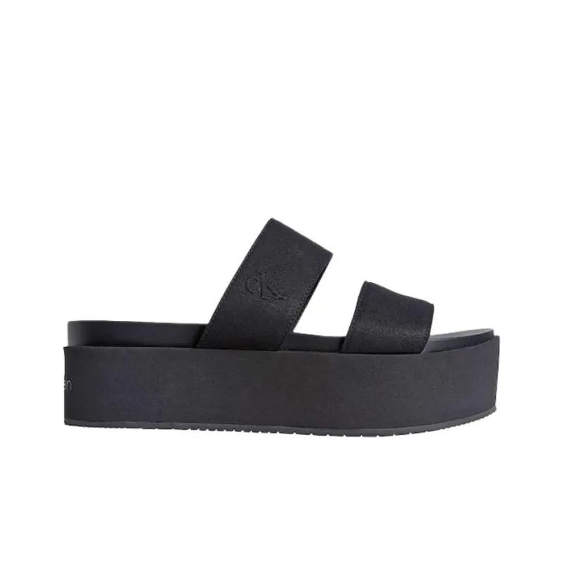 CALVIN KLEIN Abrasion Resistant Slide Slippers 6cm Women's Black-1