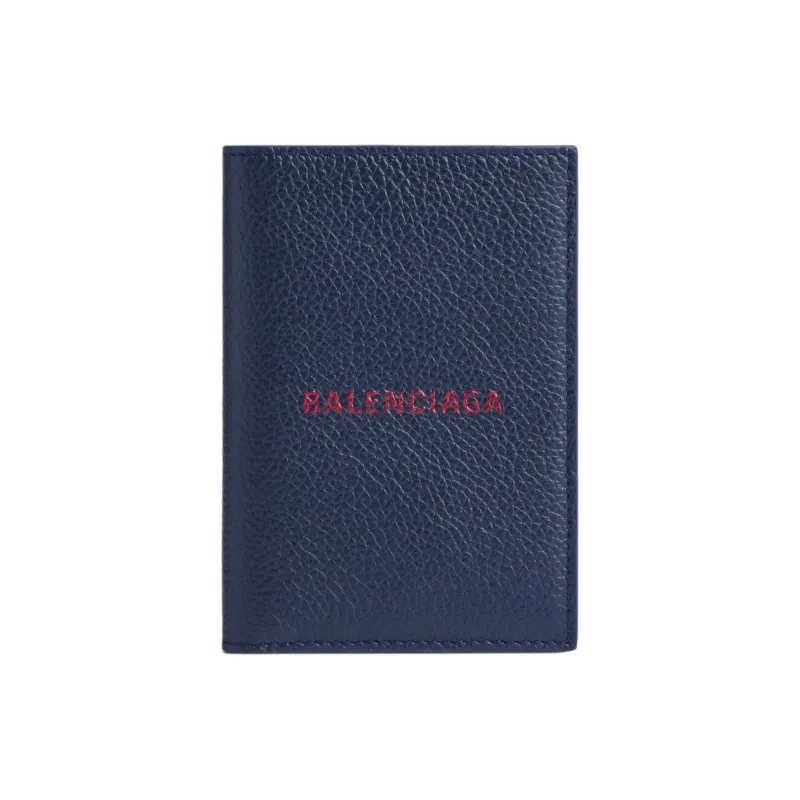 Balenciaga Calfskin Wallet Men's Dark Blue & Burgundy-0