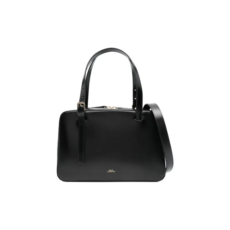A.P.C Calfskin Shoulder Bag, Crossbody Bag, Handbag Women's Black-0