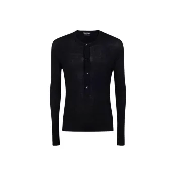 TOM FORD Henley Ribbed Shirt