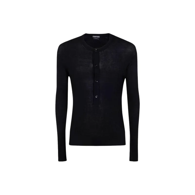 TOM FORD Henley Ribbed Shirt-0