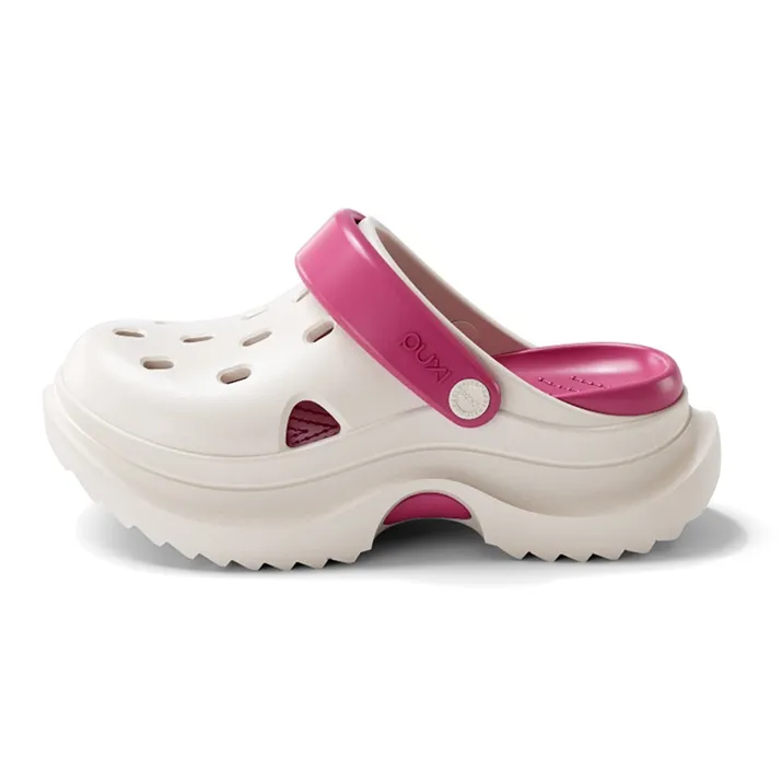POSEE Lightweight Fashion Home Slippers Unisex, White+Raspberry-2