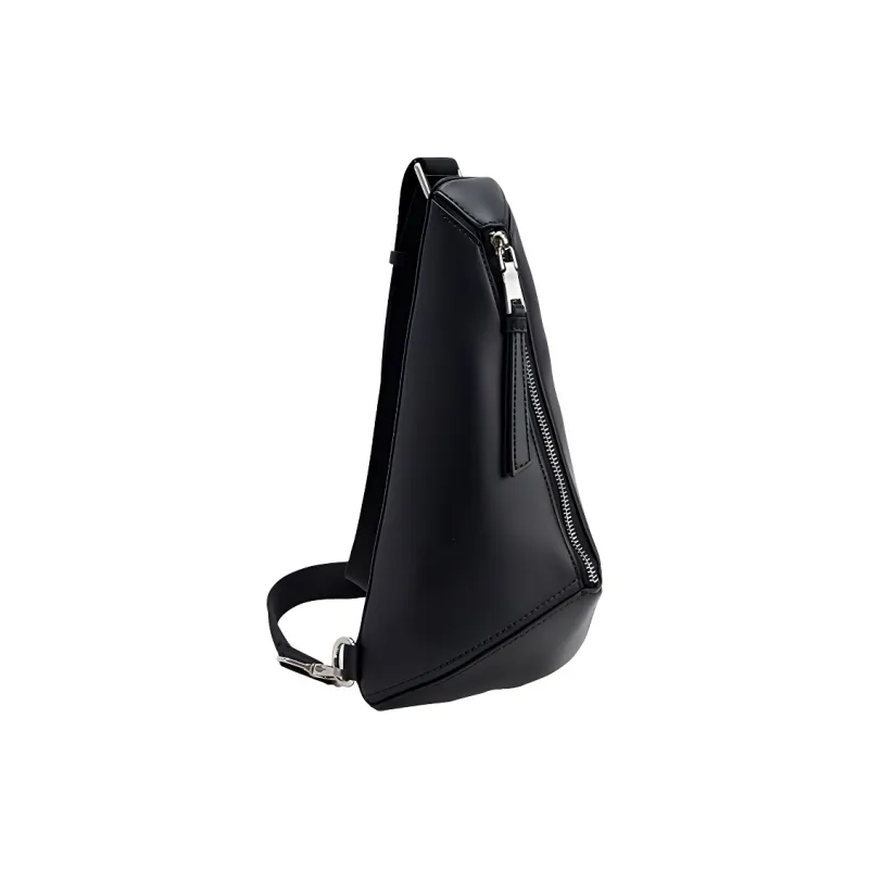 URBAN REVIVO Artificial Leather Sling Bag Regular Men's Black-1