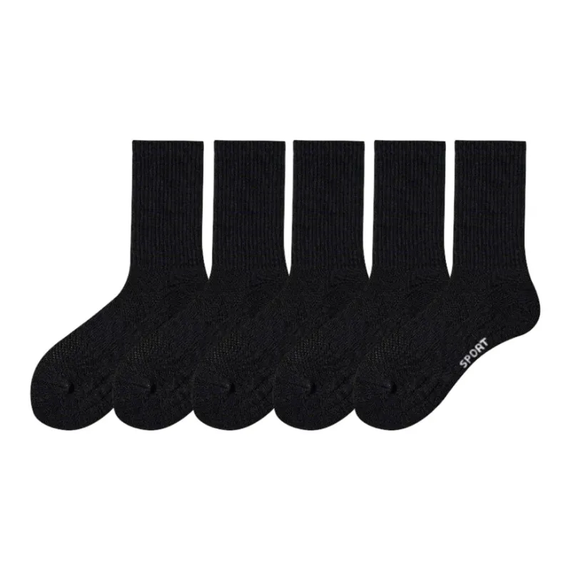 TLXT Basketball Socks Men's Students Fitness, Odor Resistant Antibacterial 5 Pack-8