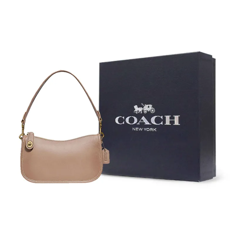 COACH Swinger Leather Shoulder Bag Handbag Crossbody Bag Shoulder Bag Women's Oat-12