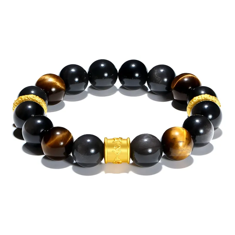 PUTUOSHANWENCHUANG Obsidian Jade Bracelets Unisex-3