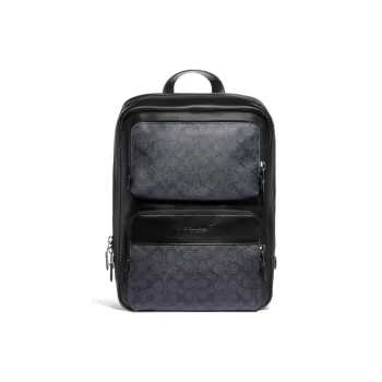 COACH Gotham Canvas With Leather Backpack Large Size Men's Black Copper/Black Monogram