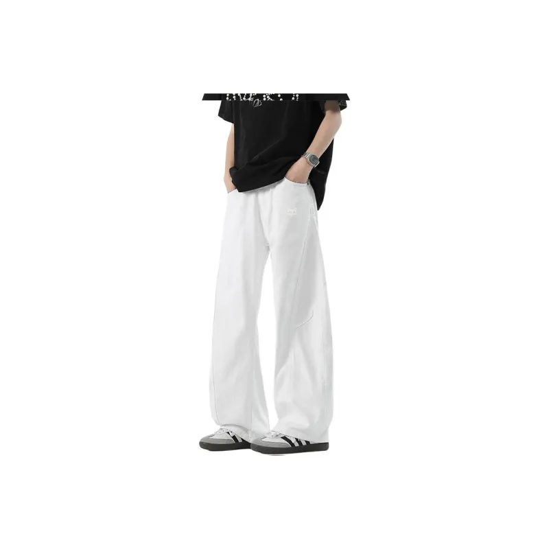 MIIOW Trend Party Series Jeans Unisex White-5