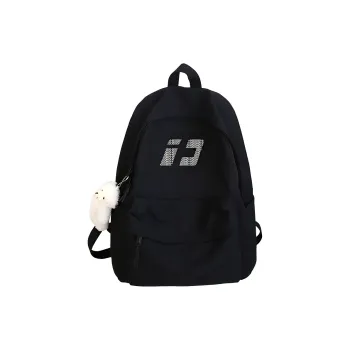 ADOONGA Canvas Backpack Regular Unisex Black/White