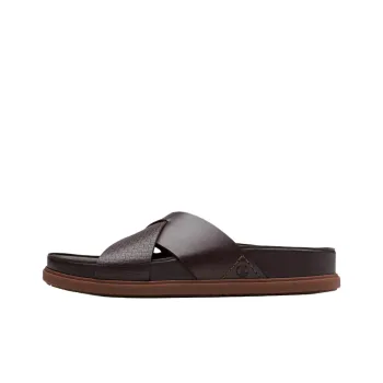 Clarks Rubber Abrasion Resistant Slide Slippers Men's Brown