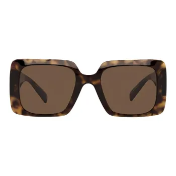 VERSACE Plastic Rectangular Sunglasses Women's Havana