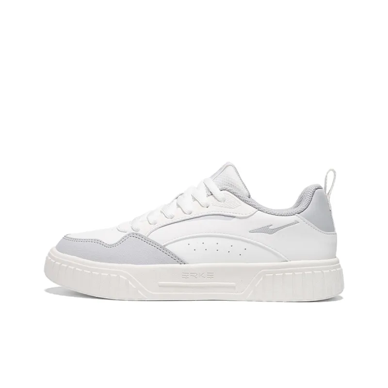 Erke Abrasion Resistant, Lightweight, And Breathable Low Top Skateboard Shoes Women's Microcrystal White Mist Gray-0