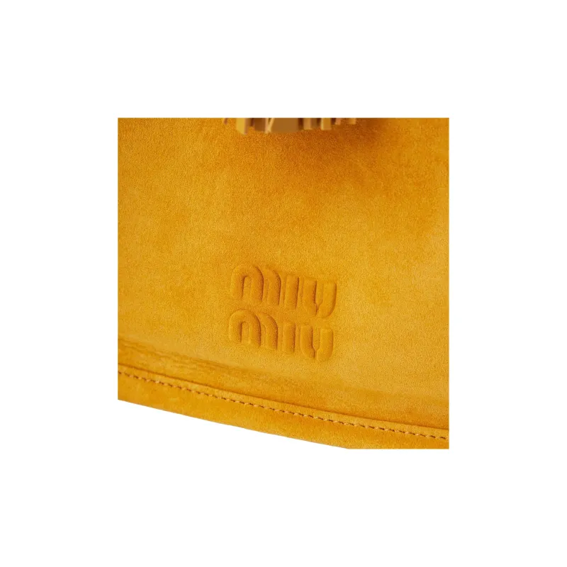 MIU MIU Sheepskin Handbag Women's Whiskey Color-4