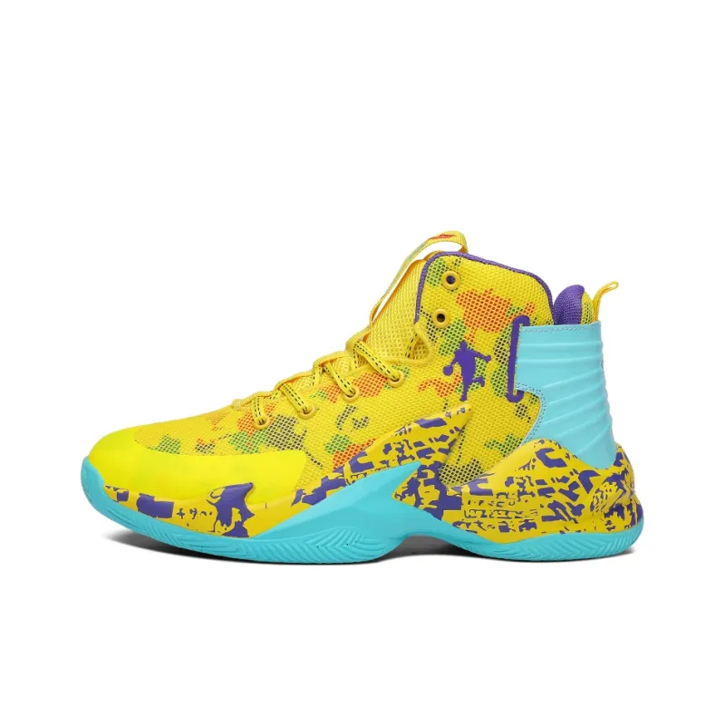 GQWE Shock Absorbers Slip Resistant, Abrasion Resistant, Lightweight High Top Basketball Shoes Unisex-0