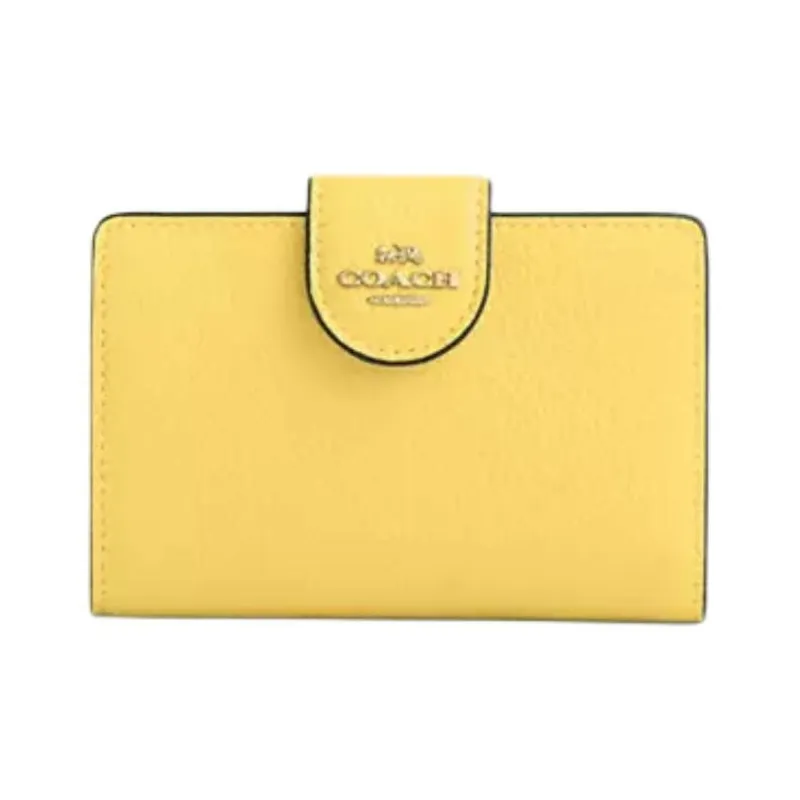 COACH Leather Wallet Medium Size Women's Yellow-0
