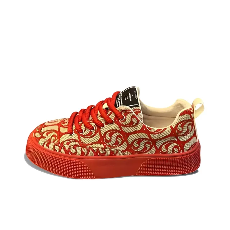 MEXICAN Low Top Skateboard Shoes Men's Red-0