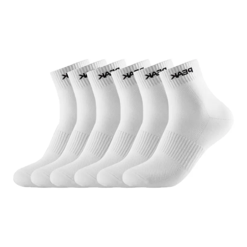 PEAK Mid Calf Socks Unisex 6 Pack Black-10