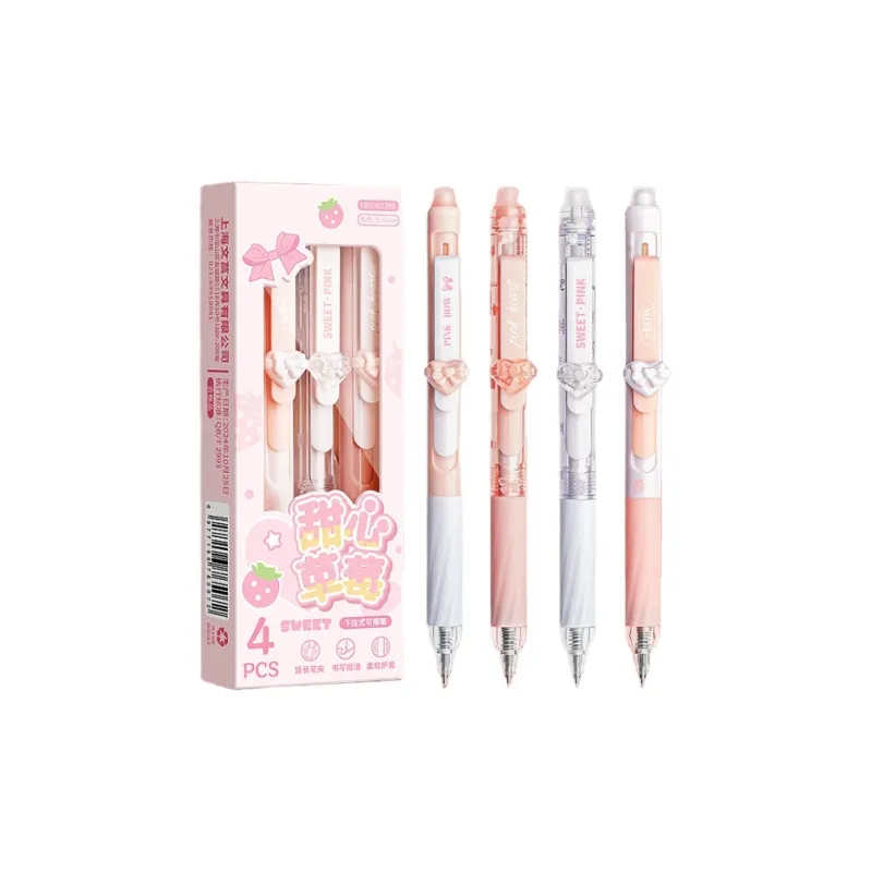 Mr.Paper Press To Wipe Black Quick Dry Cute Buttons Design Ballpoint Pen-2