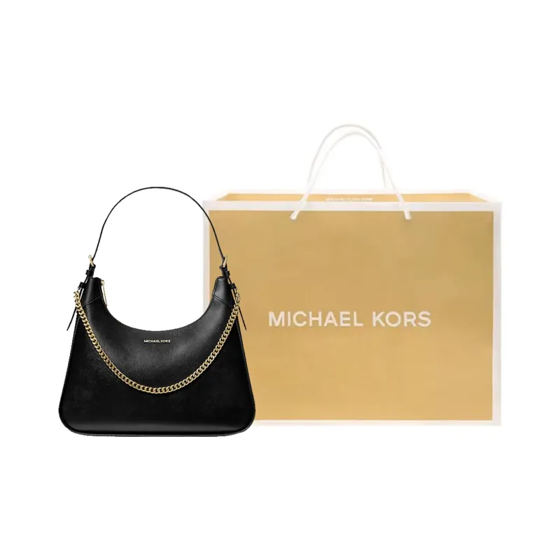 MICHAEL KORS Wilma Leather Handbag, Shoulder Bag Women's Black-8