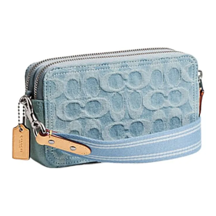 COACH Kira Fabric Camera Bag Handheld Shoulder Bag Crossbody Bag Small Size Women's Blue-1