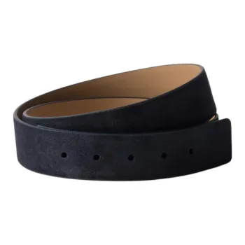 PRADA Suede, Calfskin Leather Belts Men's Marine Blue Width 3.5CM