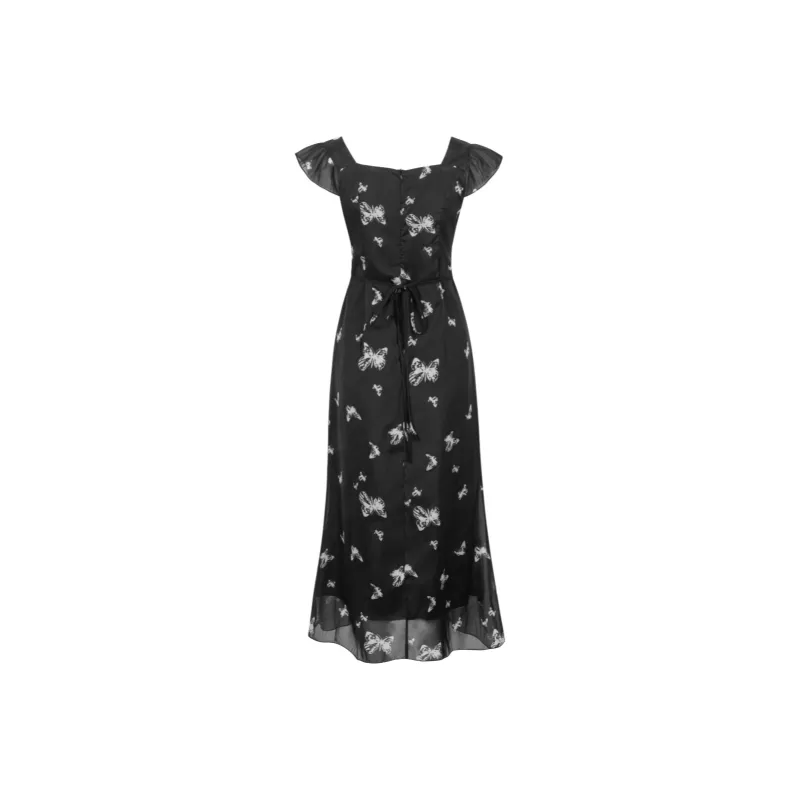 / Short Sleeved Dresses Women's Black-0